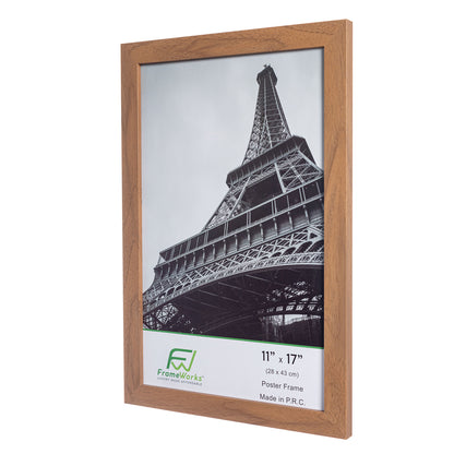 11" x 17" Light Oak Wood 2-Pack Back-Loading Poster Frames