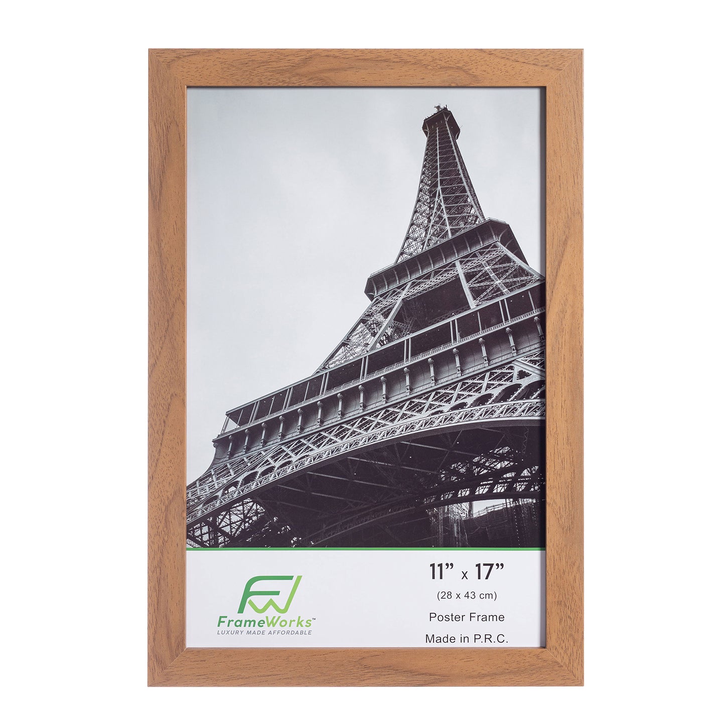 11" x 17" Light Oak Wood 2-Pack Back-Loading Poster Frames