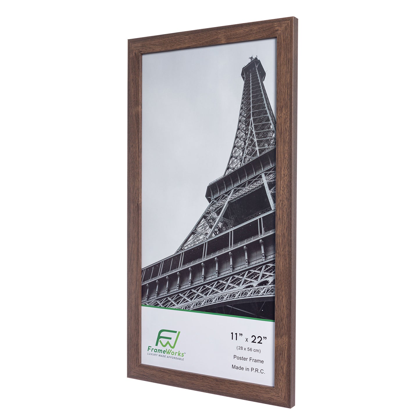 11" x 22" Dark Oak Wood 2-Pack Back-Loading Newspaper Poster Frames