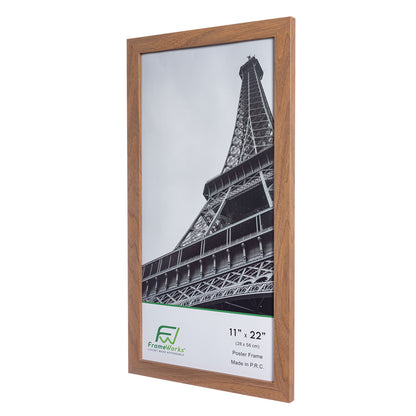 11" x 22" Light Oak Wood 2-Pack Back-Loading Newspaper Poster Frames