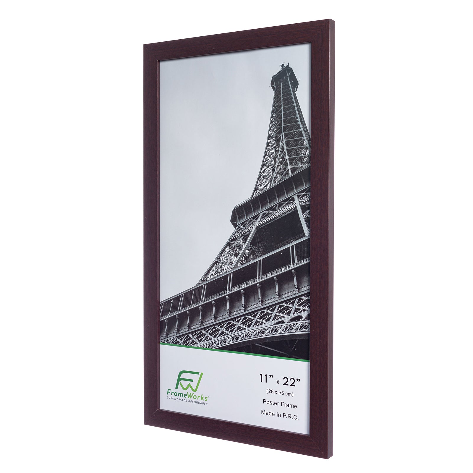 11" x 22" Mahogany Wood 2-Pack Back-Loading Newspaper Poster Frames