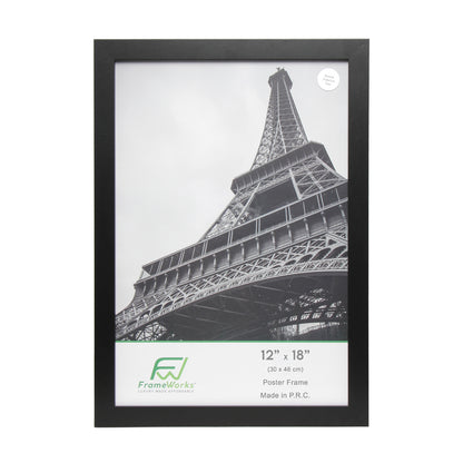 12" x 18" Black Wood 2-Pack Back-Loading Poster Frames