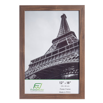 12" x 18" Dark Oak Wood 2-Pack Back-Loading Poster Frames