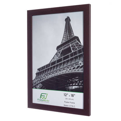 12" x 18" Mahogany Wood 2-Pack Back-Loading Poster Frames