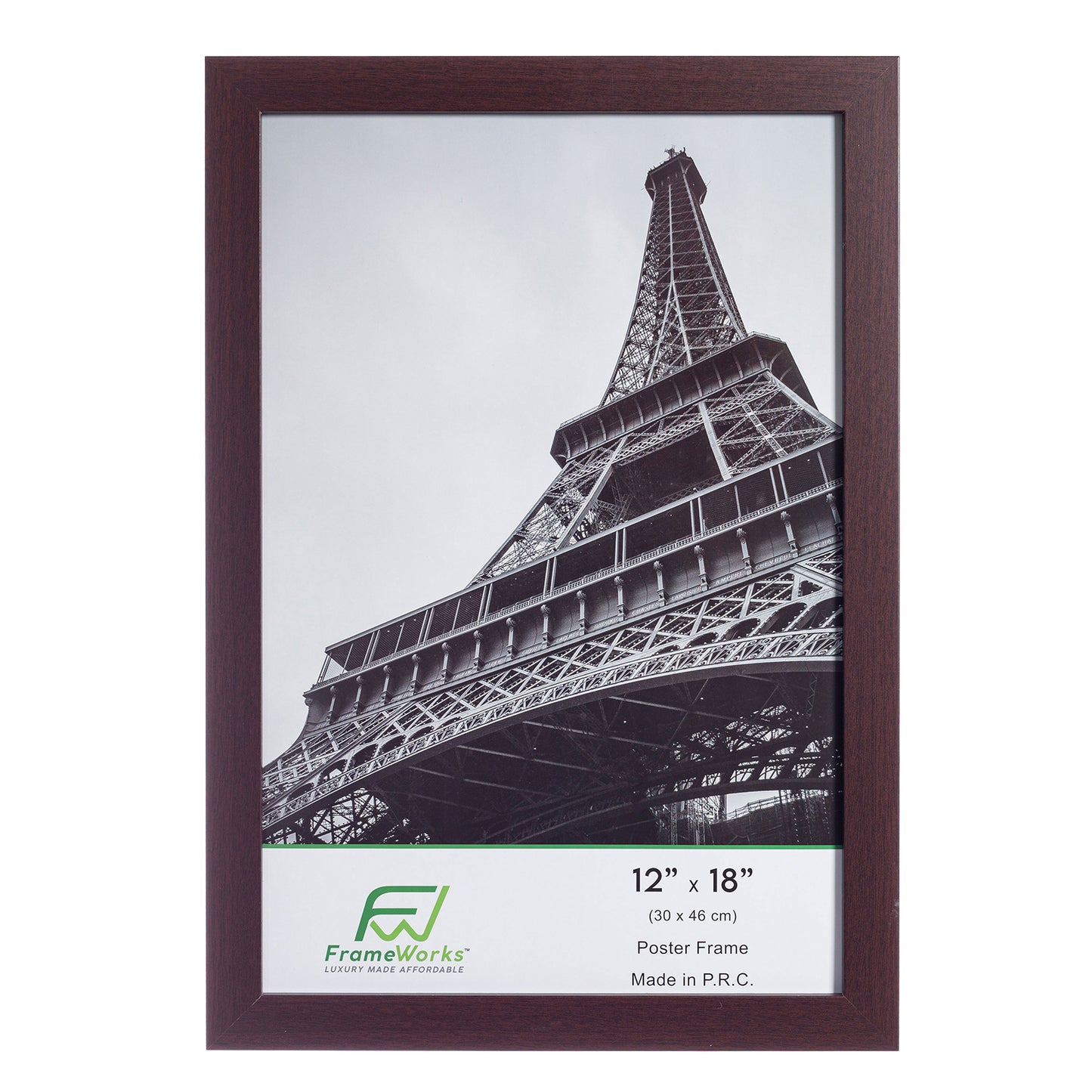 12" x 18" Mahogany Wood 2-Pack Back-Loading Poster Frames