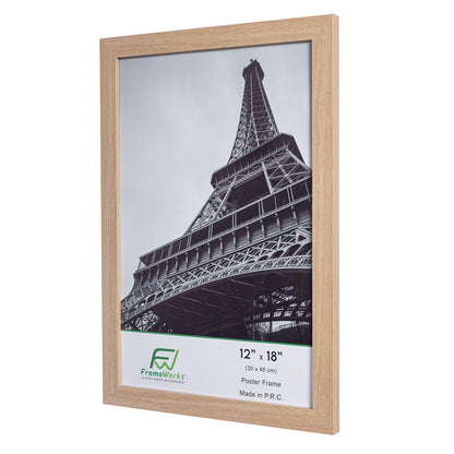 12" x 18" Natural Oak Wood 2-Pack Back-Loading Poster Frames