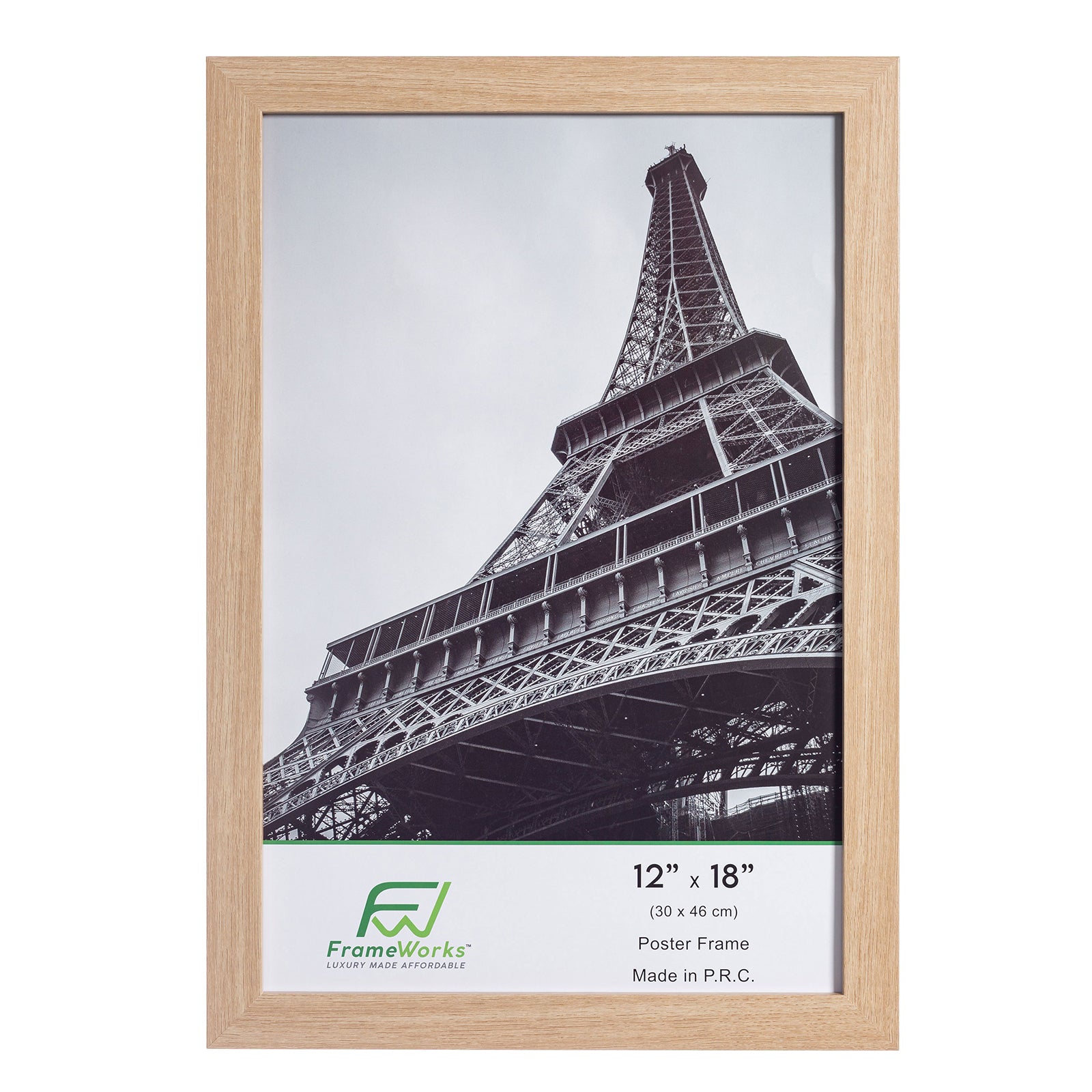 12" x 18" Natural Oak Wood 2-Pack Back-Loading Poster Frames