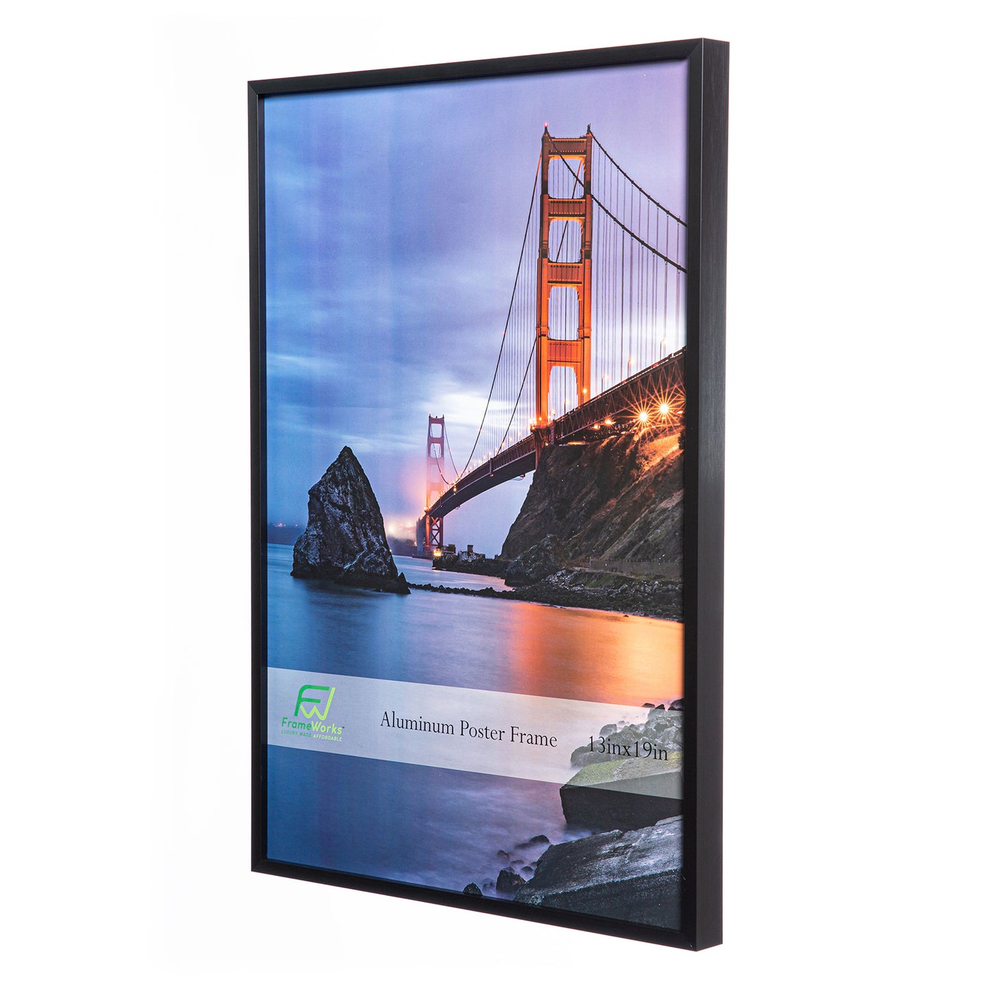 13" x 19" Black Brushed Aluminum Poster Picture Frame with Plexiglass