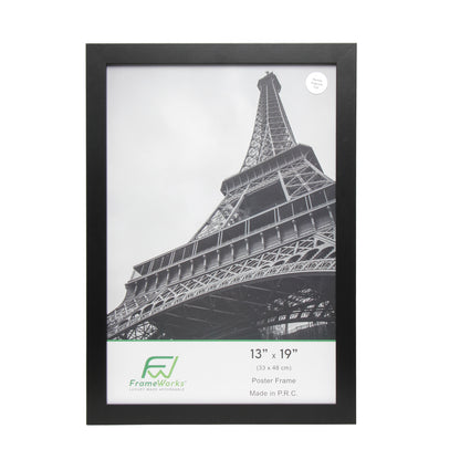 13" x 19" Black Wood 2-Pack Back-Loading Poster Frames