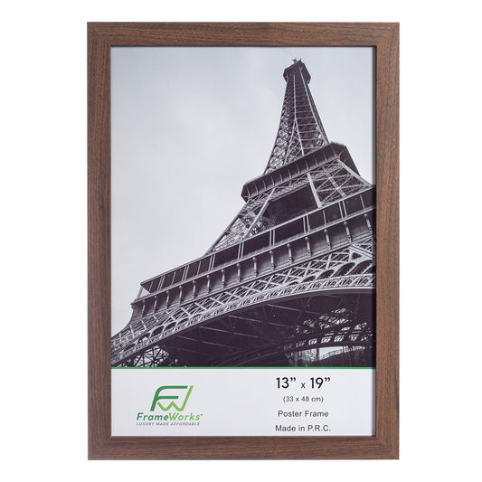 13" x 19" Dark Oak Wood 2-Pack Back-Loading Poster Frames