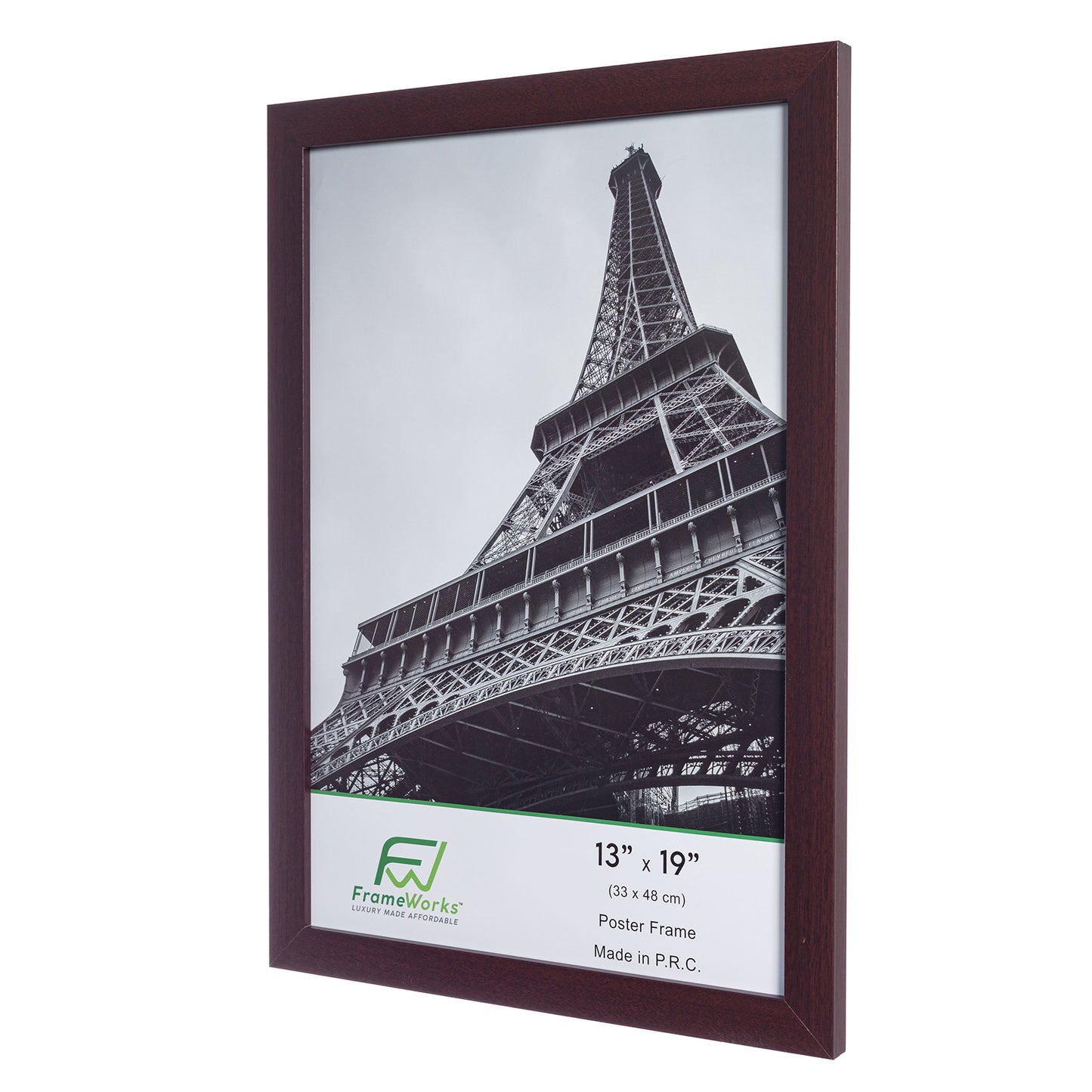 13" x 19" Mahogany Wood 2-Pack Back-Loading Poster Frames