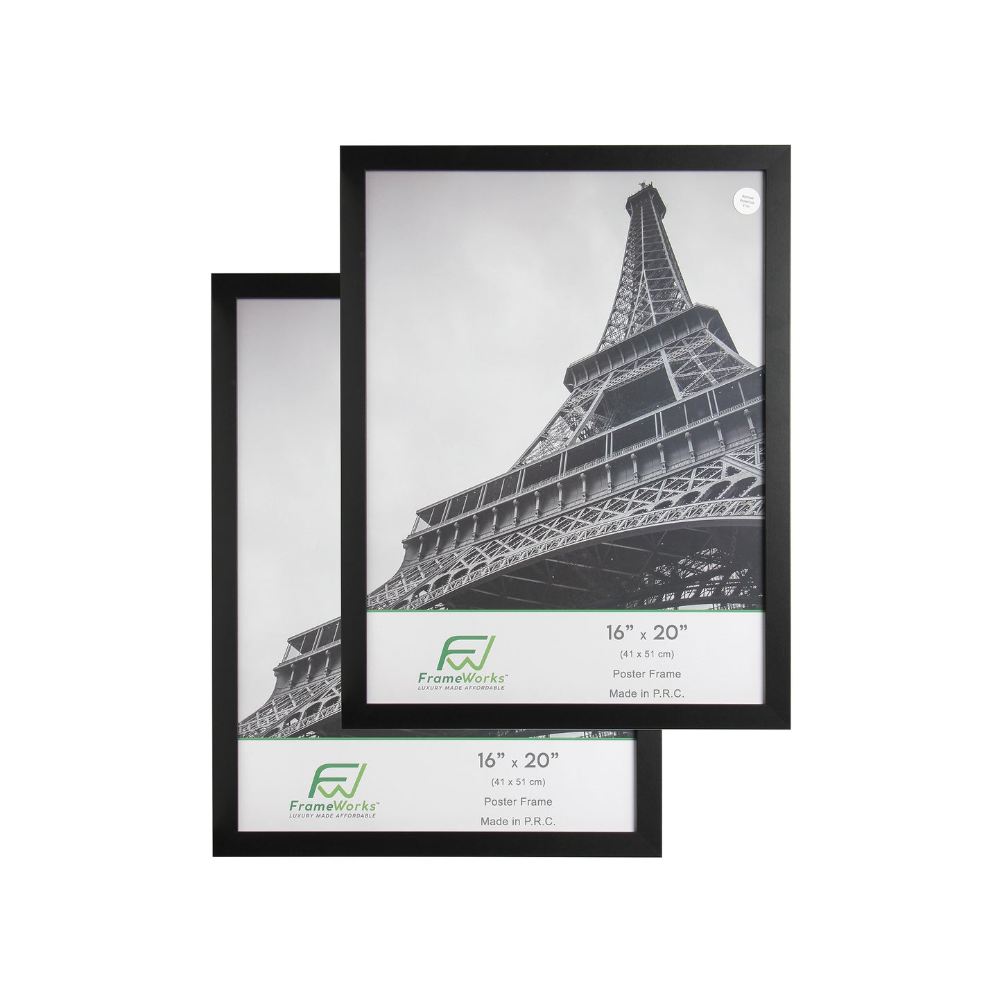 16" x 20" Black Wood 2-Pack Back-Loading Poster Frames