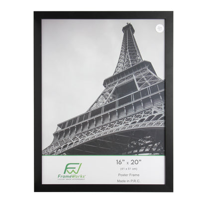 16" x 20" Black Wood 2-Pack Back-Loading Poster Frames