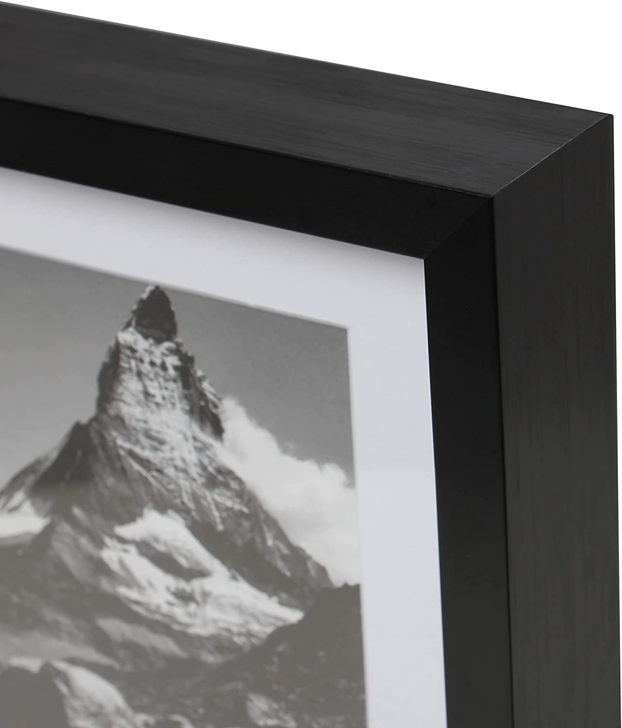 16" x 20" Deluxe Black Aluminum Contemporary Picture Frame, 11" x 14" Matted