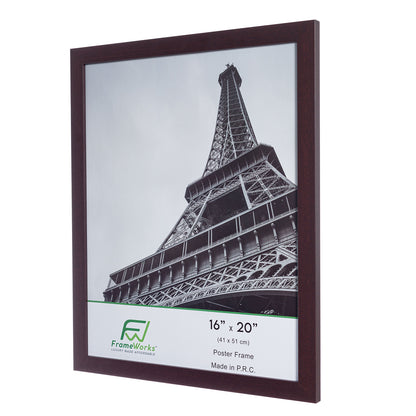 16" x 20" Mahogany Wood 2-Pack Back-Loading Poster Frames