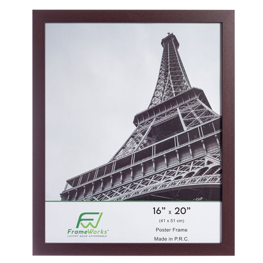 16" x 20" Mahogany Wood 2-Pack Back-Loading Poster Frames