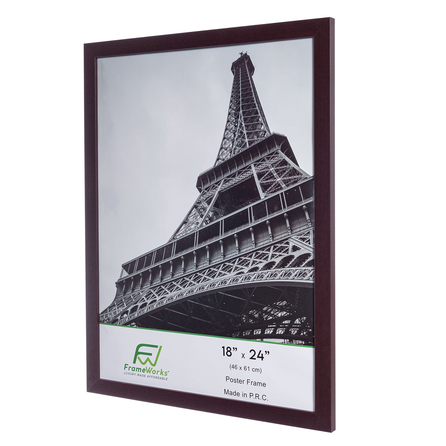 18" x 24" Mahogany Wood 2-Pack Back-Loading Poster Frames