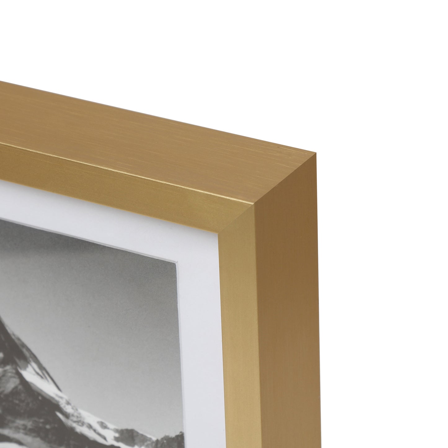 20" x 24" Deluxe Brass Gold Aluminum Contemporary Picture Frame, 16" x 20" Matted