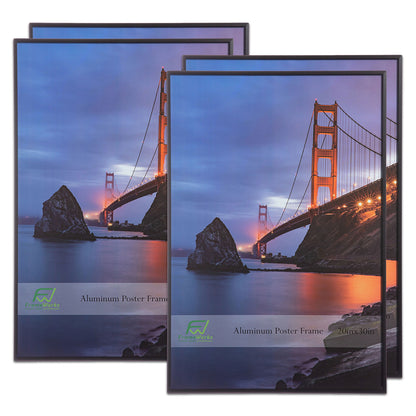 20" x 30" Black Brushed Aluminum Poster Picture Frame with Plexiglass