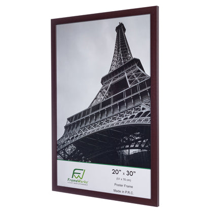 20" x 30" Mahogany Wood 2-Pack Back-Loading Poster Frames