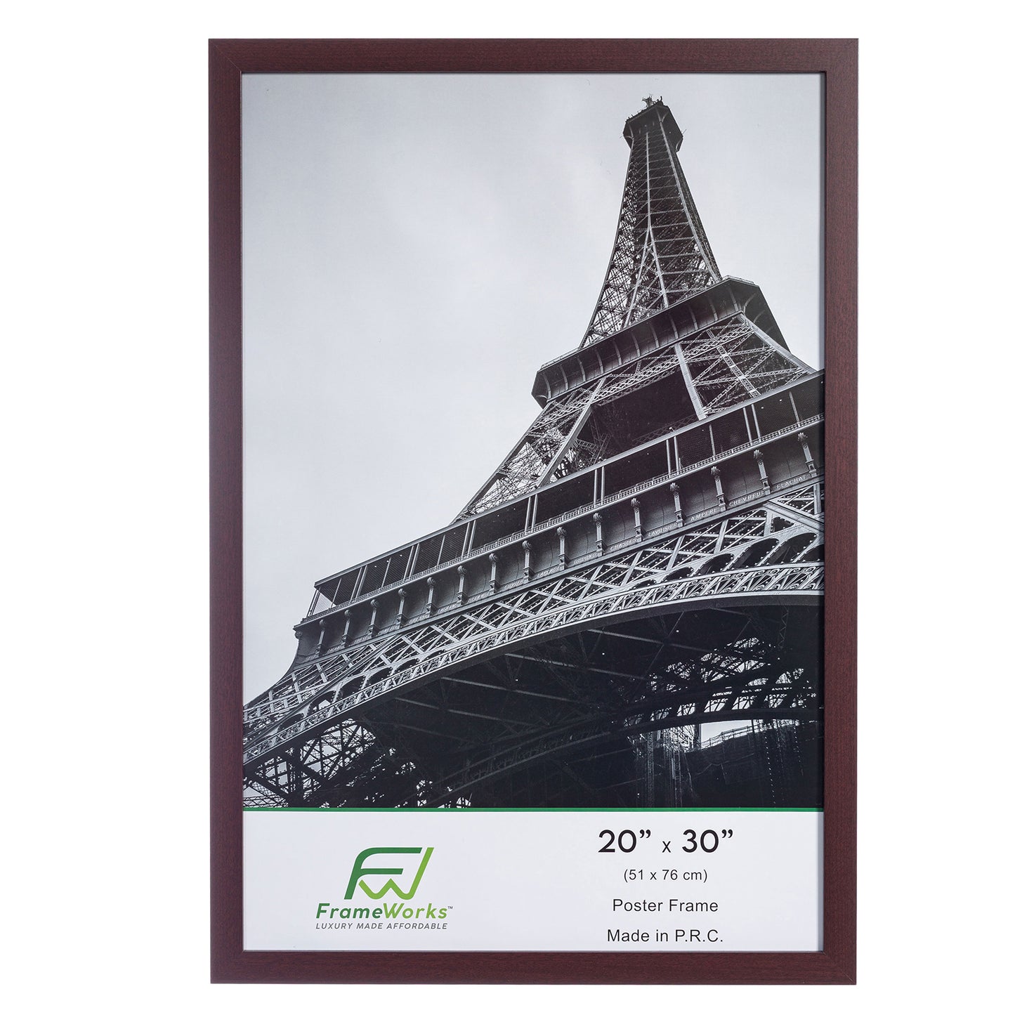 20" x 30" Mahogany Wood 2-Pack Back-Loading Poster Frames