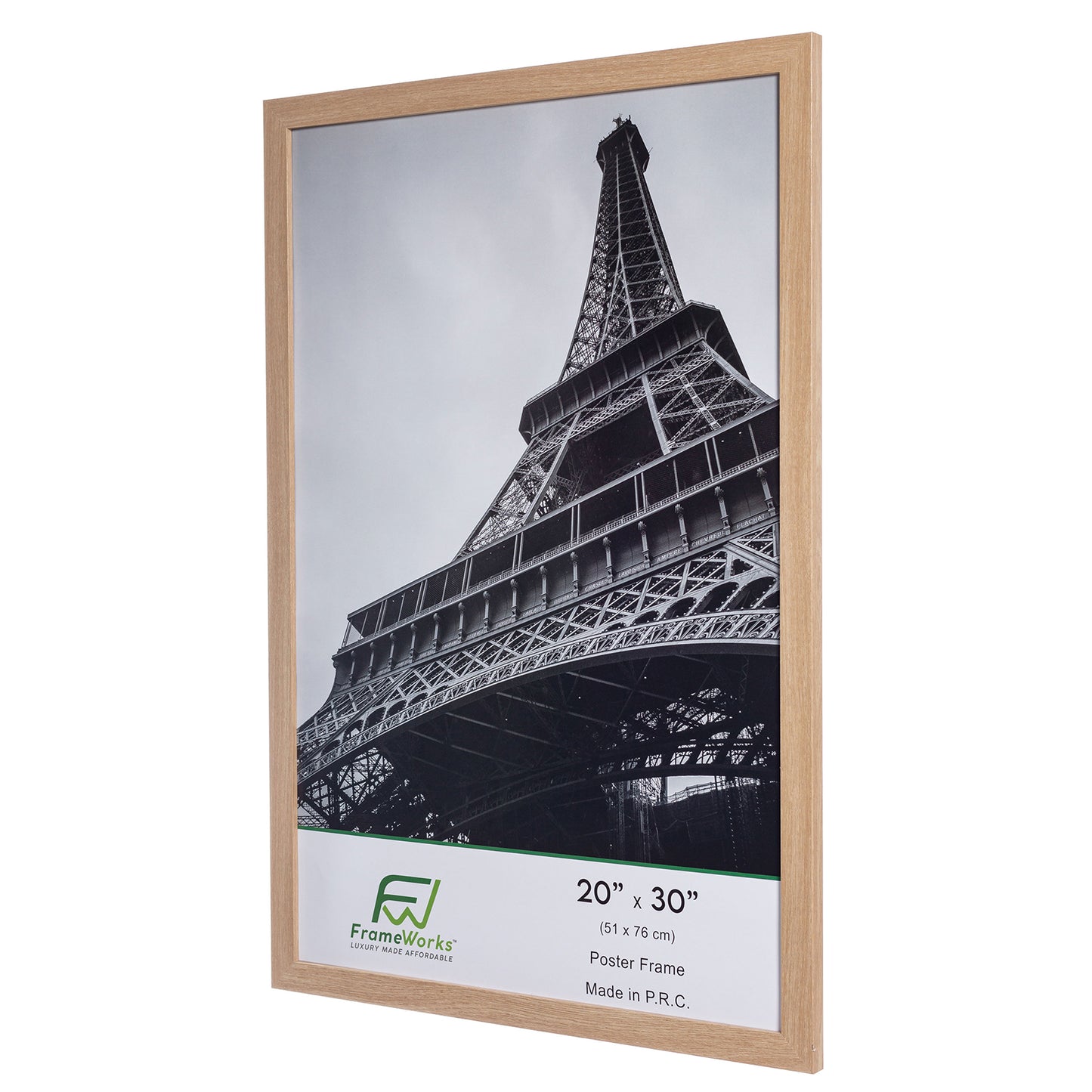 20" x 30" Natural Oak Wood 2-Pack Back-Loading Poster Frames