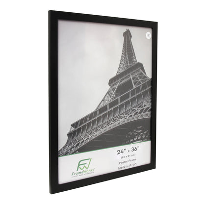 24" x 36" Black Wood 2-Pack Back-Loading Poster Frames