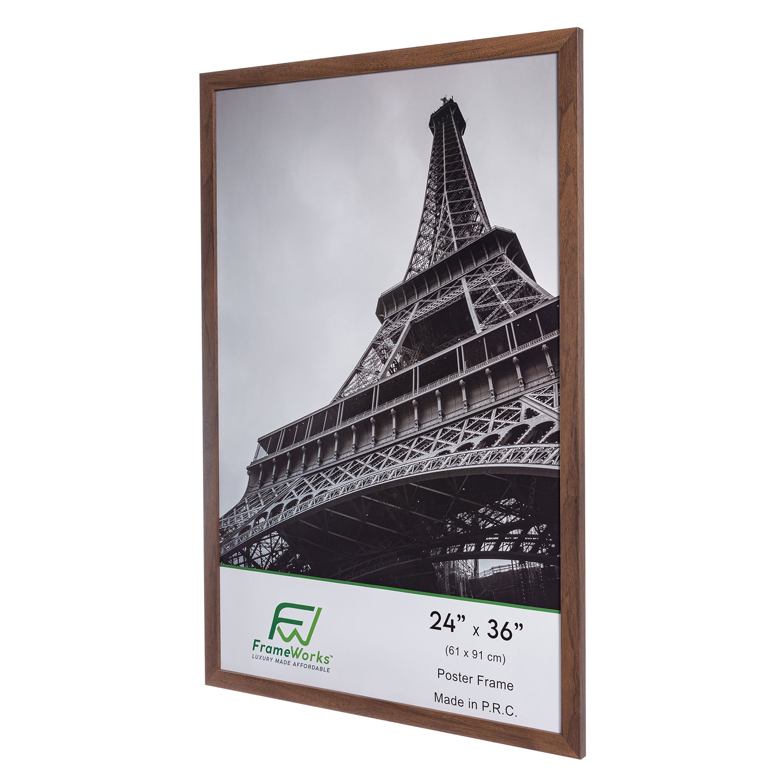 24" x 36" Dark Oak Wood 2-Pack Back-Loading Poster Frames