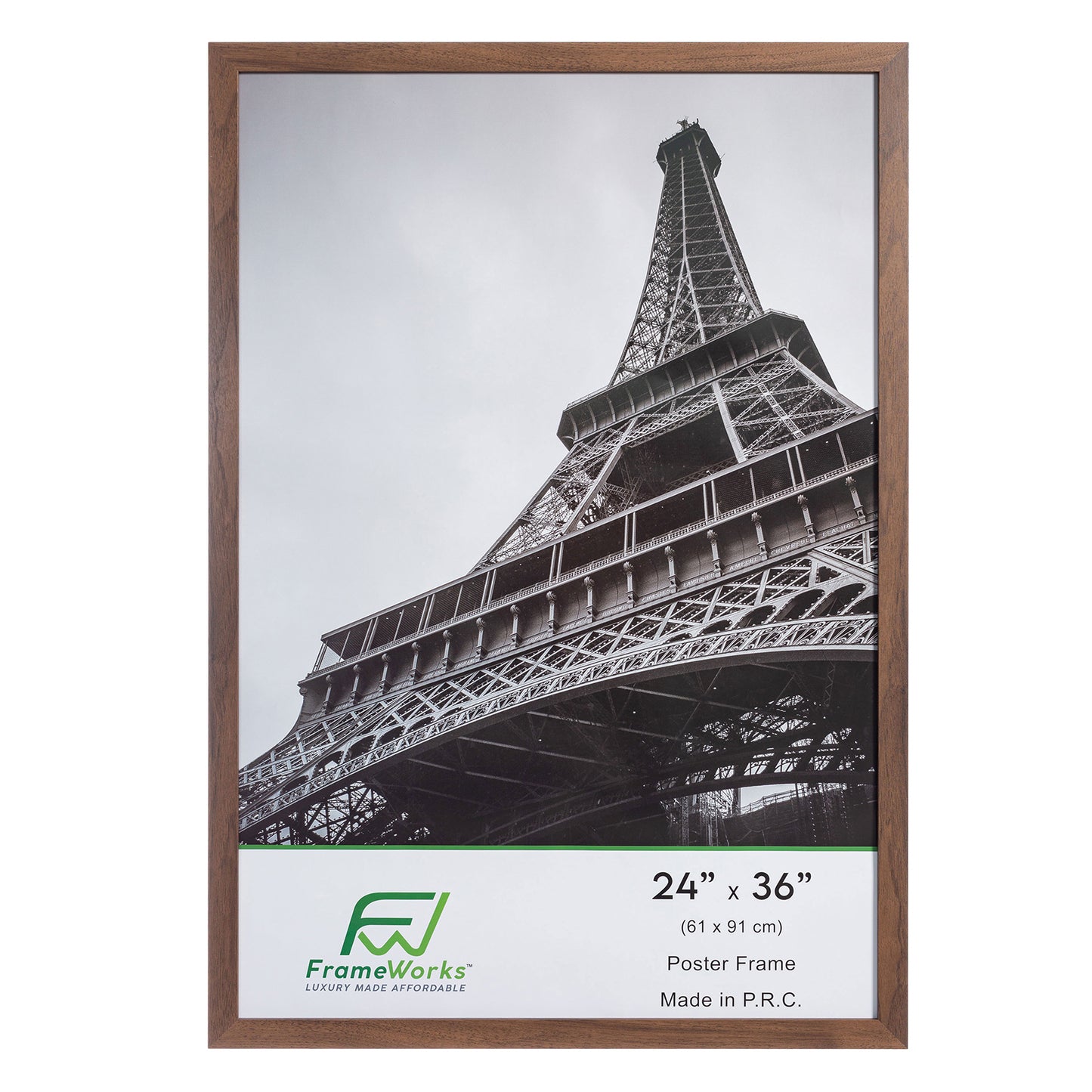 24" x 36" Dark Oak Wood 2-Pack Back-Loading Poster Frames