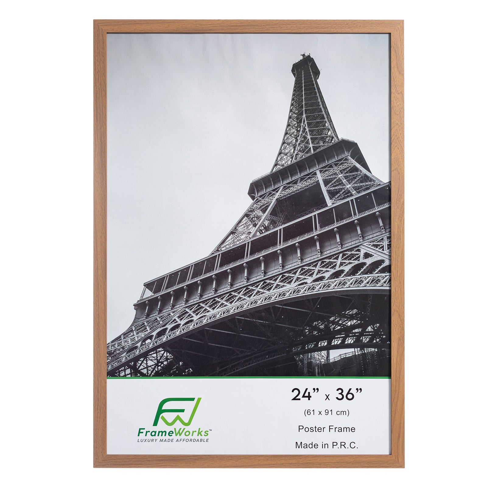 24" x 36" Light Oak Wood 2-Pack Back-Loading Poster Frames