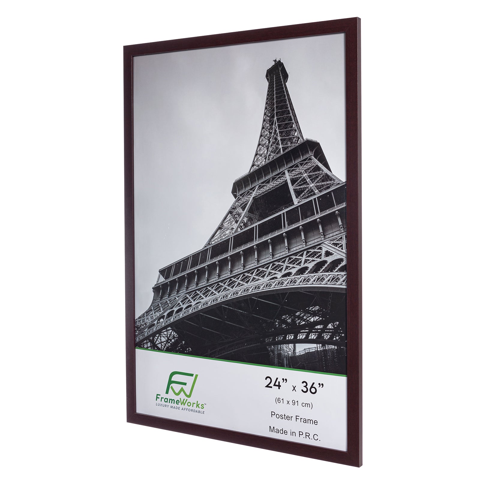 24" x 36" Mahogany Wood 2-Pack Back-Loading Poster Frames