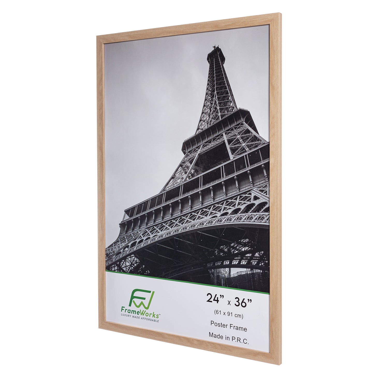 24" x 36" Natural Oak Wood 2-Pack Back-Loading Poster Frames