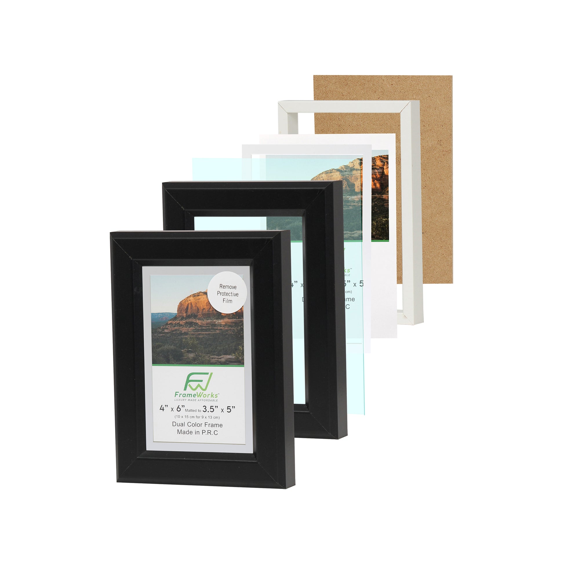 4x6 Collage Picture Frames 2 Pack, 24 Opening Black Multi Photo Frame with Mat Horizontal and Vertical for Wall Mount, Size: 4x6 Pictures