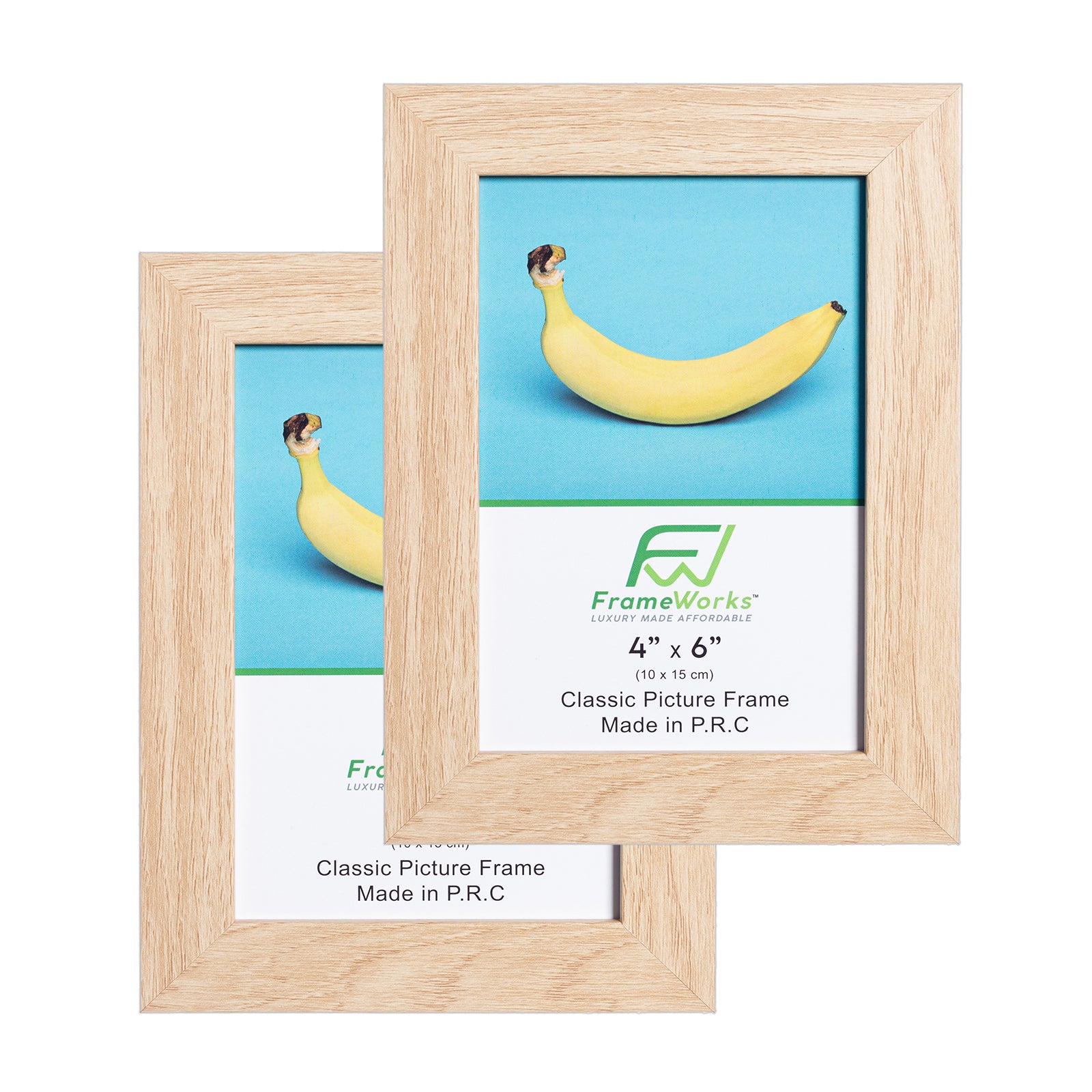 4" x 6” Classic Natural Oak Picture Frame with Tempered Glass