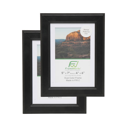 5" x 7" Black Wood 2-Pack Gunnabo Picture Frames, 4" x 6" Matted