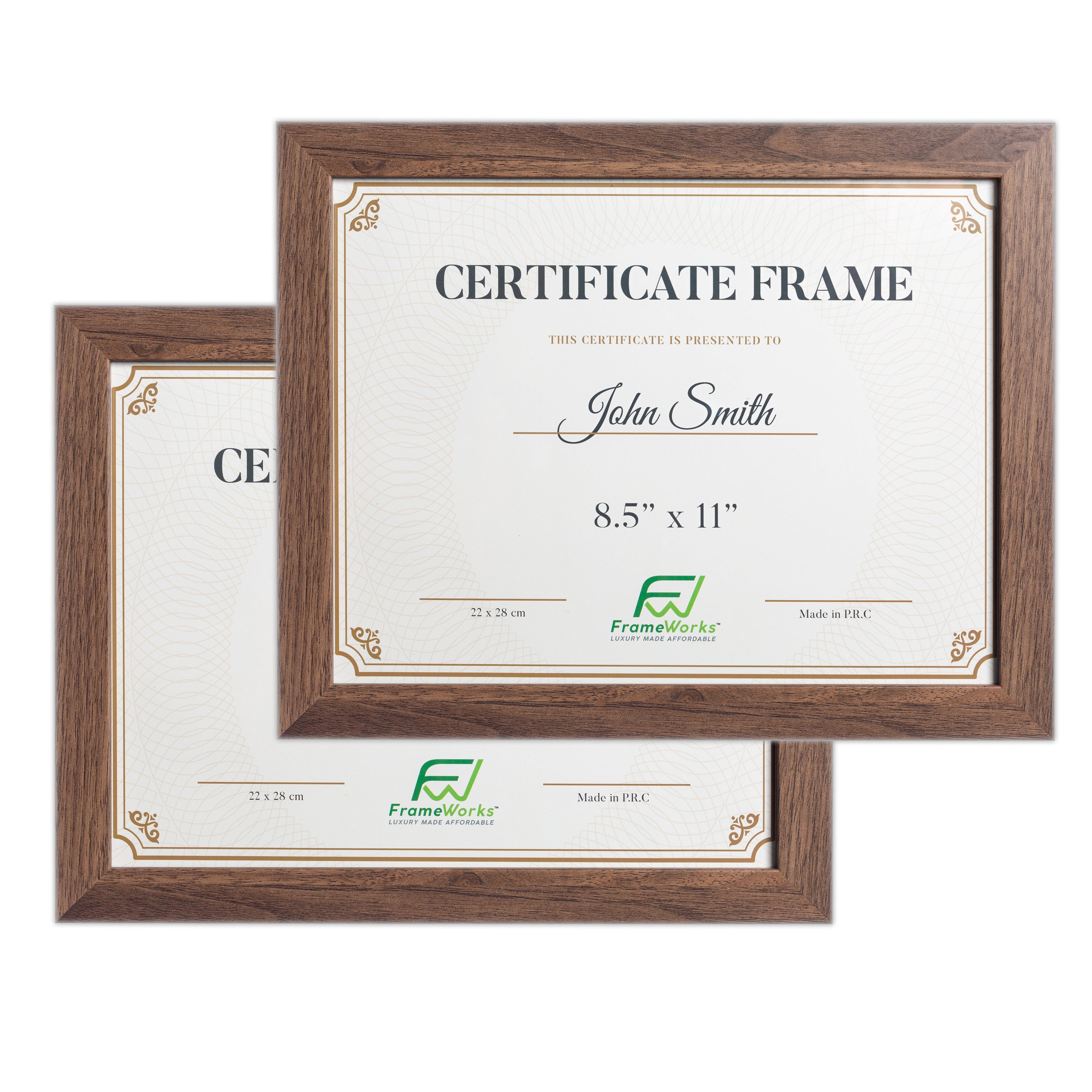 8 1/2" x 11" Classic Dark Oak MDF Wood Document Picture Frame with Tem ...