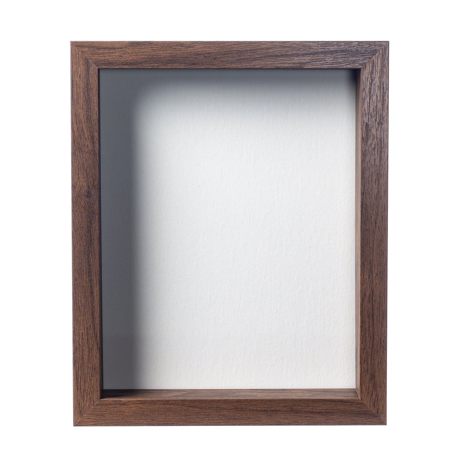 8.5” x 11” Dark Oak Wood Shadow Box Frame