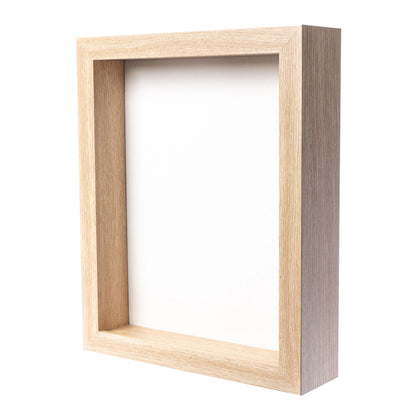 8.5” x 11” Natural Oak Wood Shadow Box Frame