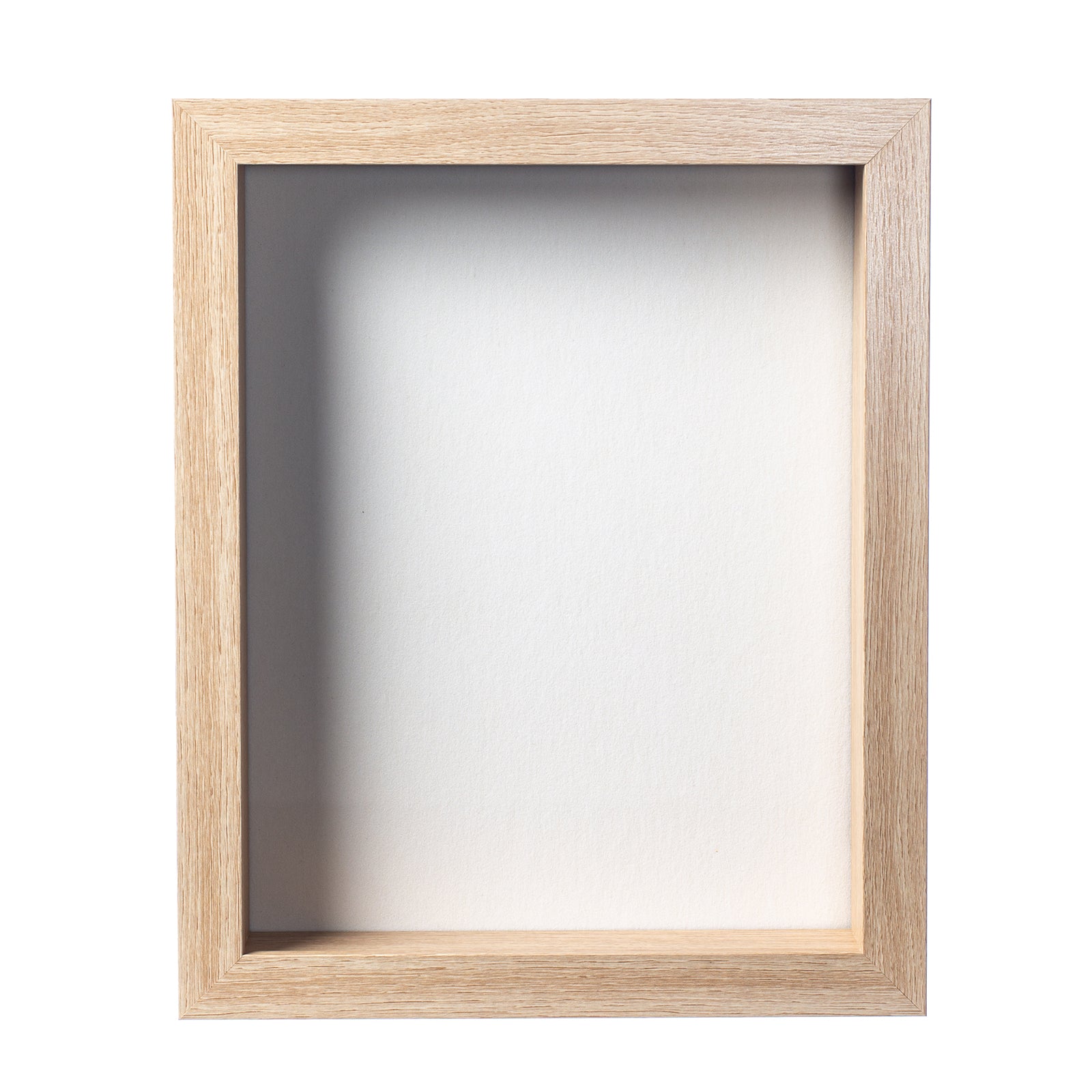 8.5” x 11” Natural Oak Wood Shadow Box Frame