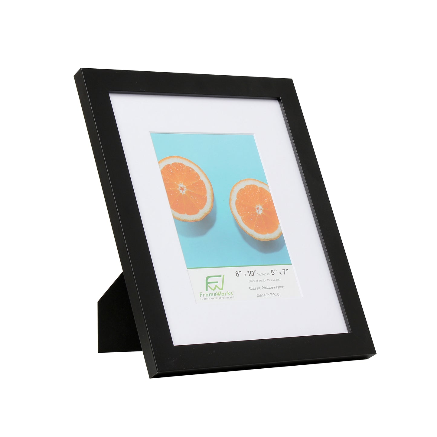 8" x 10" Classic Black Wood Picture Frame with Tempered Glass, 5" x 7" Matted