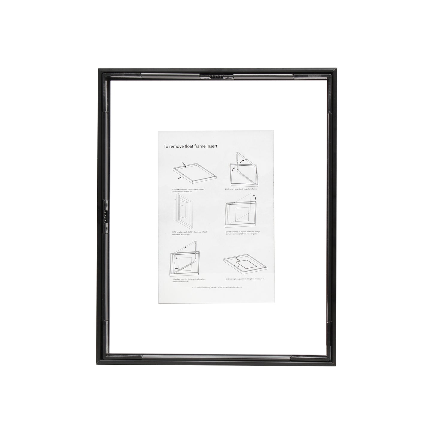 8" x 10" Deluxe Black Aluminum Contemporary Floating Picture Frame