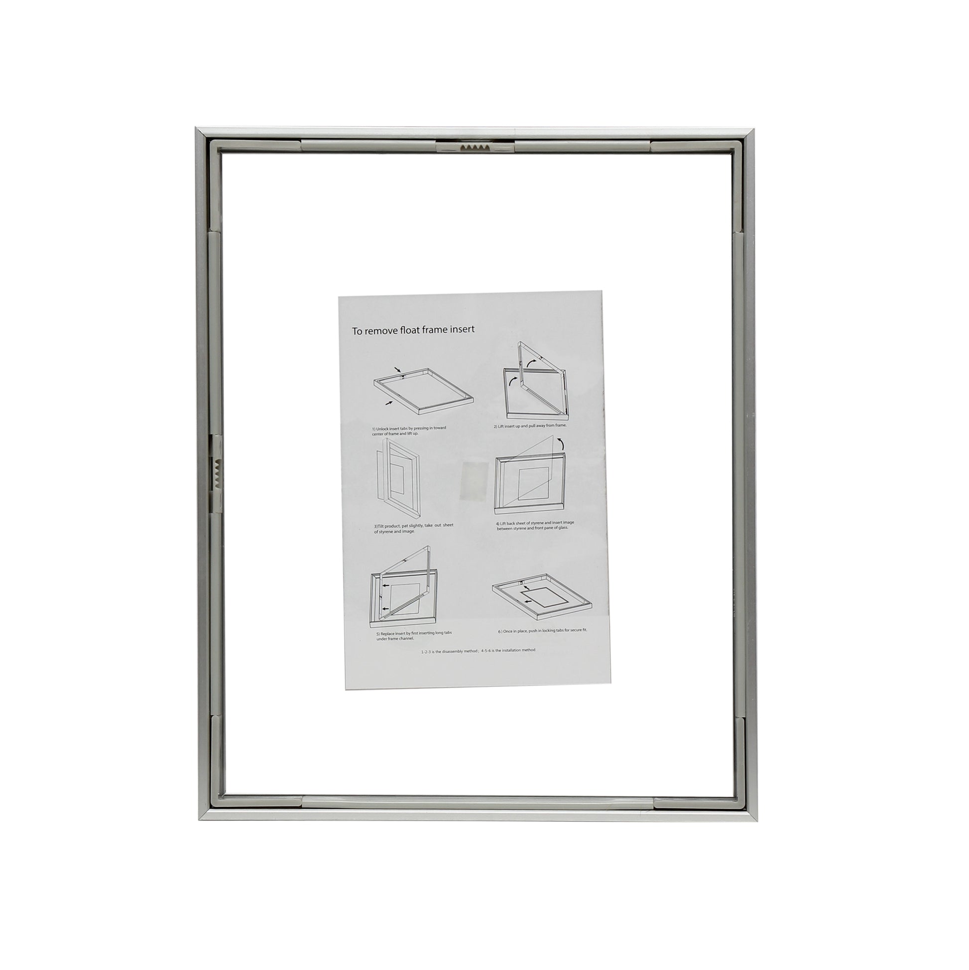 8" x 10" Deluxe Silver Aluminum Contemporary Floating Picture Frame