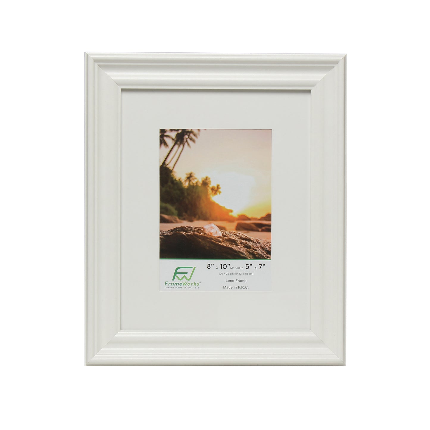 8" x 10" White Wood 2-Pack Picture Frames with Molded Edges, 5" x 7" Matted