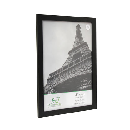 8" x 12" Black Wood 2-Pack Back-Loading Poster Frames