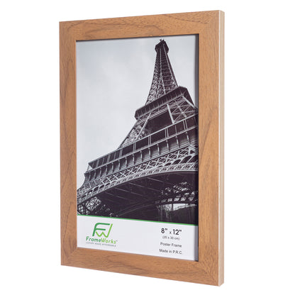 8" x 12" Light Oak Wood 2-Pack Back-Loading Poster Frames