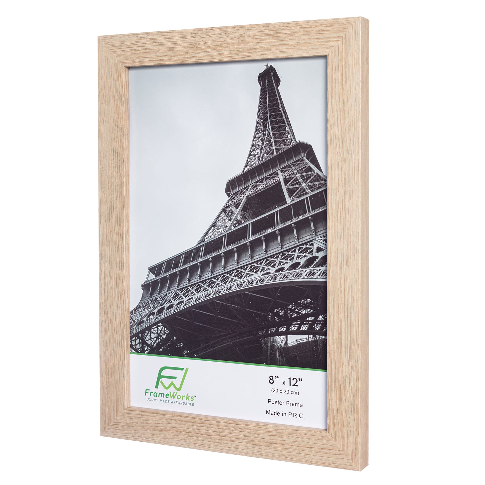 8" x 12" Natural Oak Wood 2-Pack Back-Loading Poster Frames