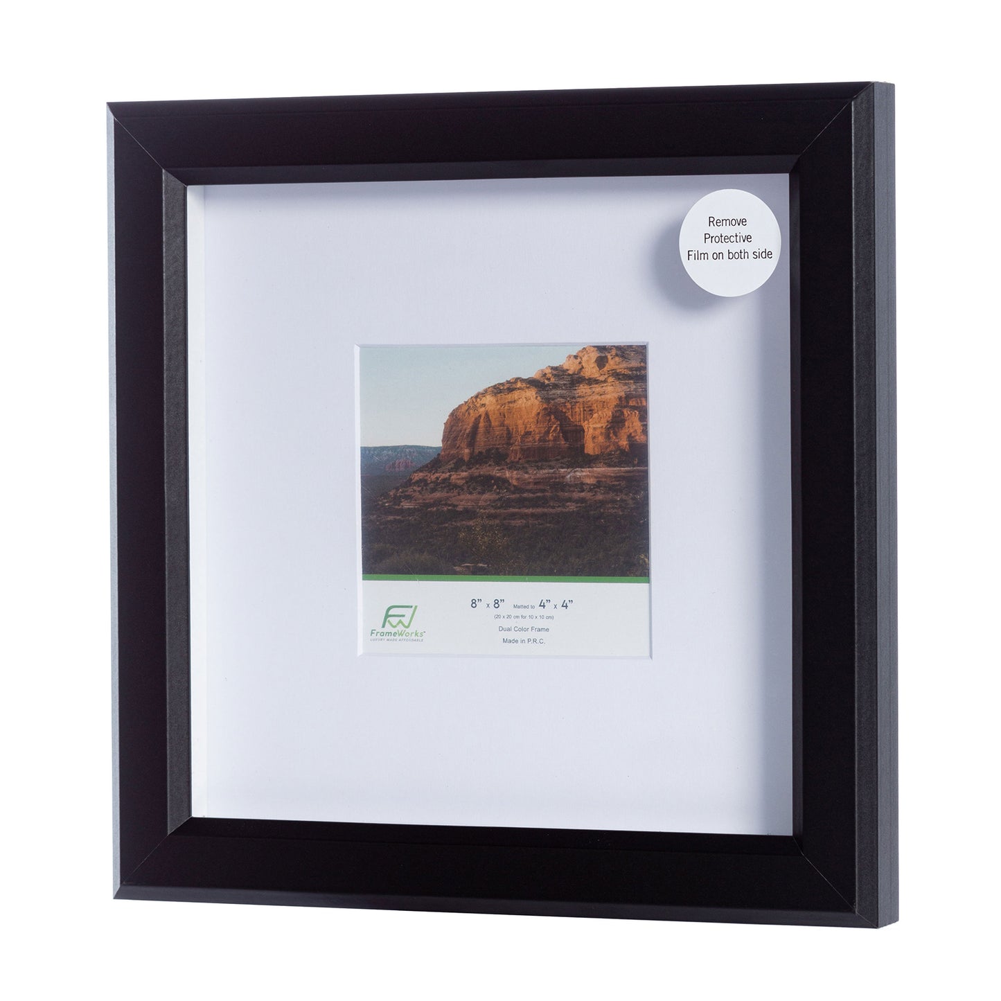 8" x 8" Black MDF Wood Multi-Pack Gunnabo Picture Frames, 4" x 4" Matted