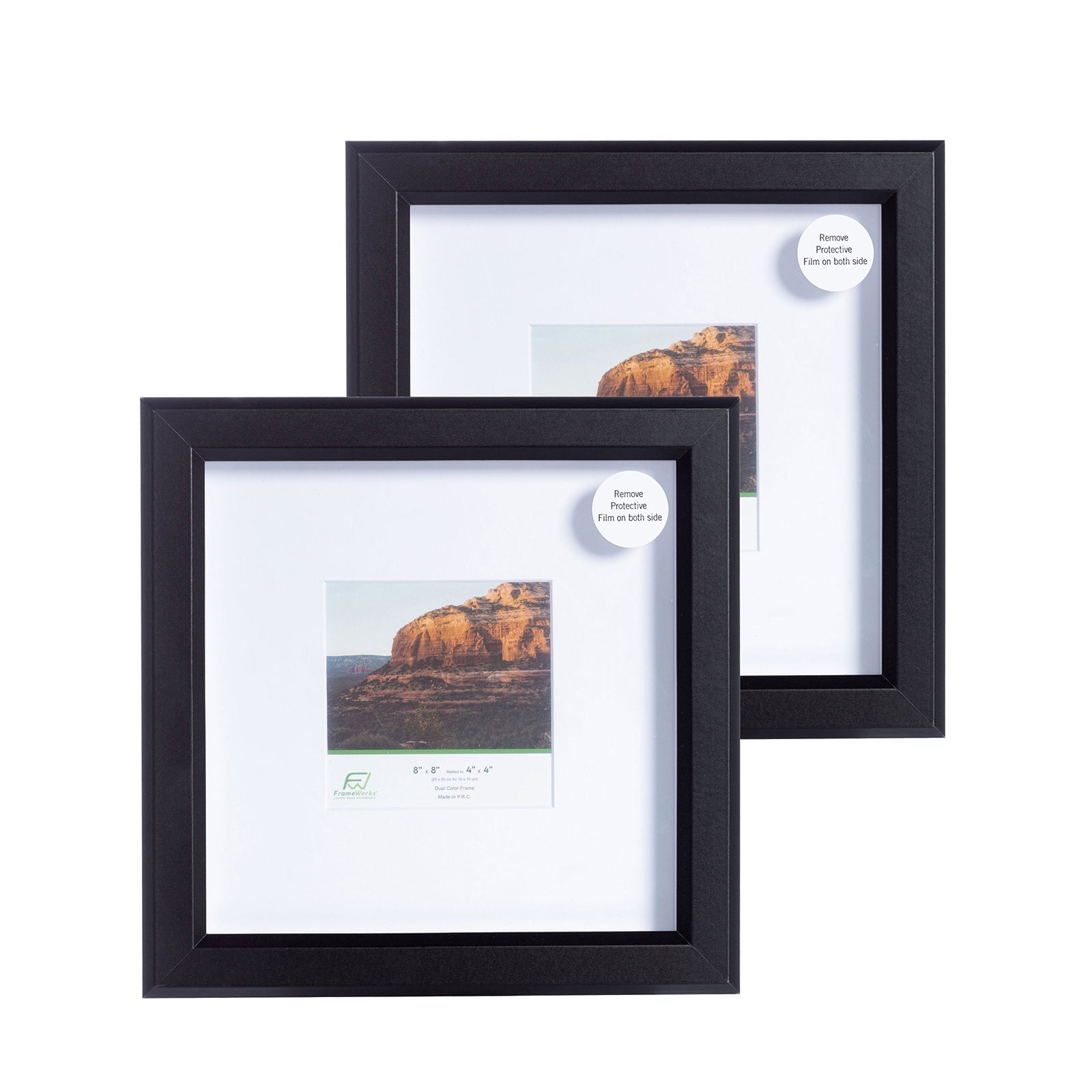 8 x 8 Black MDF Wood Multi-Pack Gunnabo Picture Frames, 4 x 4