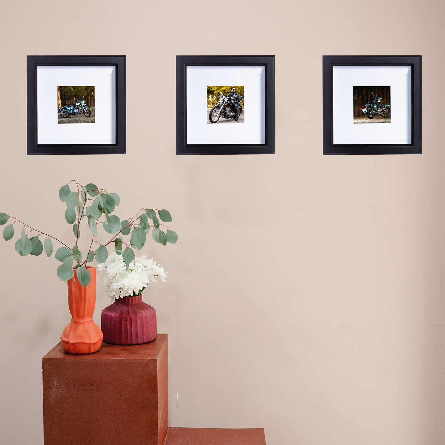 8" x 8" Black MDF Wood Multi-Pack Gunnabo Picture Frames, 4" x 4" Matted