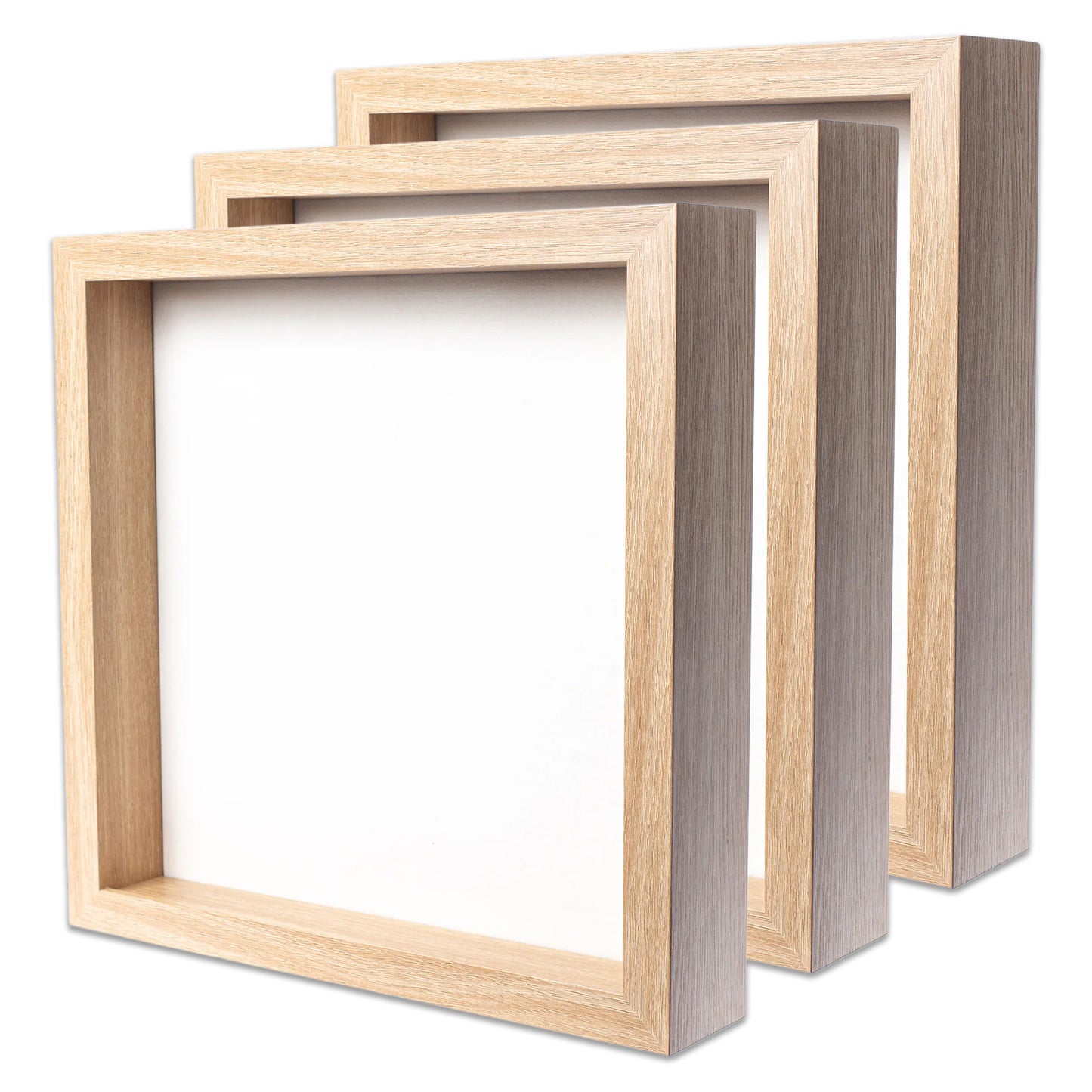 11" x 11” Natural Oak MDF Wood Shadow Box Frame